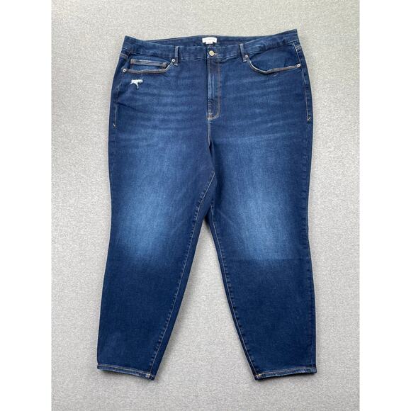 Good American Jeans Size 28-32 Blue Good Legs Skinny Crop Always Fit Dark Wash - Picture 1 of 13